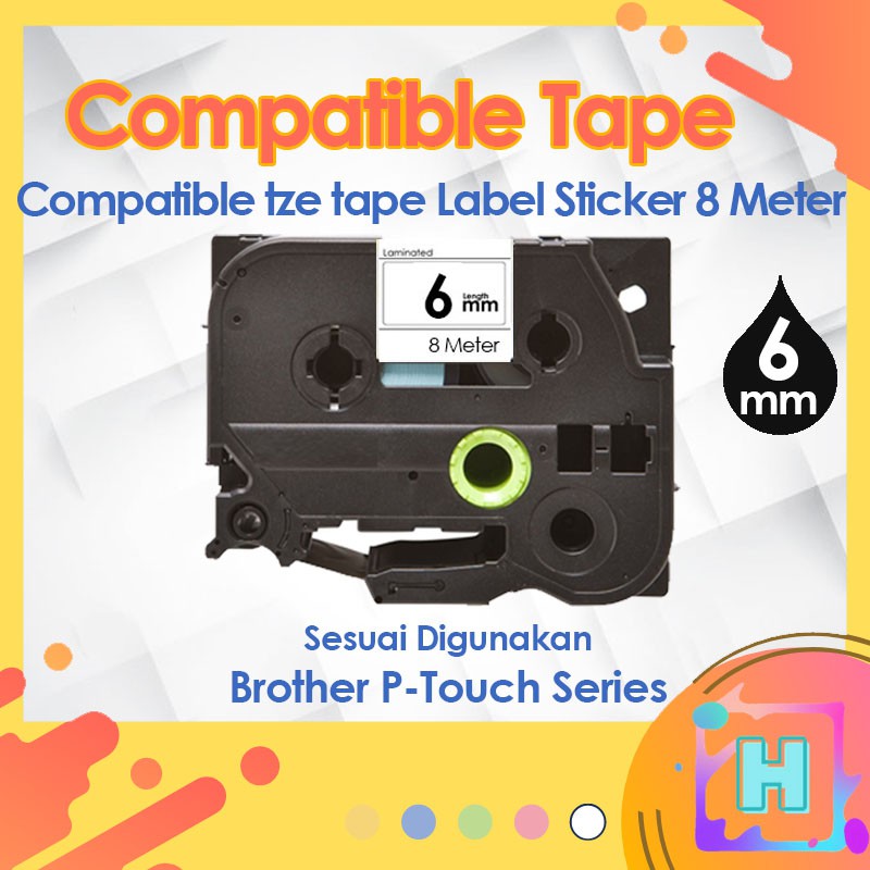6mm Tze-111 211 611 compatible label tape Label Printer PT-H110 D210 ...