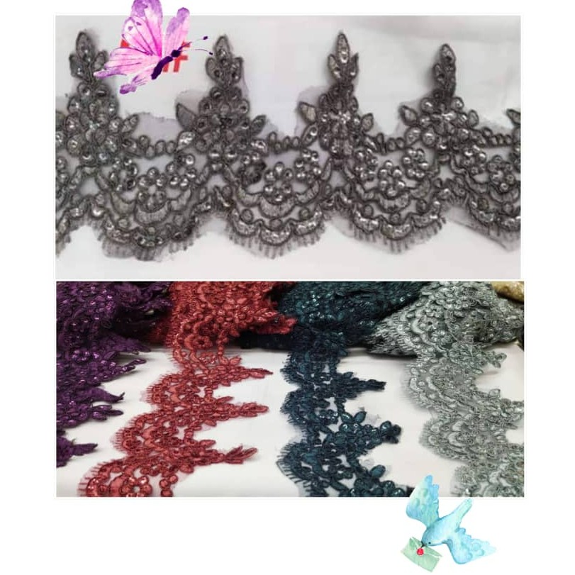 Renda Lace Manik Labuzi Tinggi 12cm, Lace Pengantin , Border Lace ...