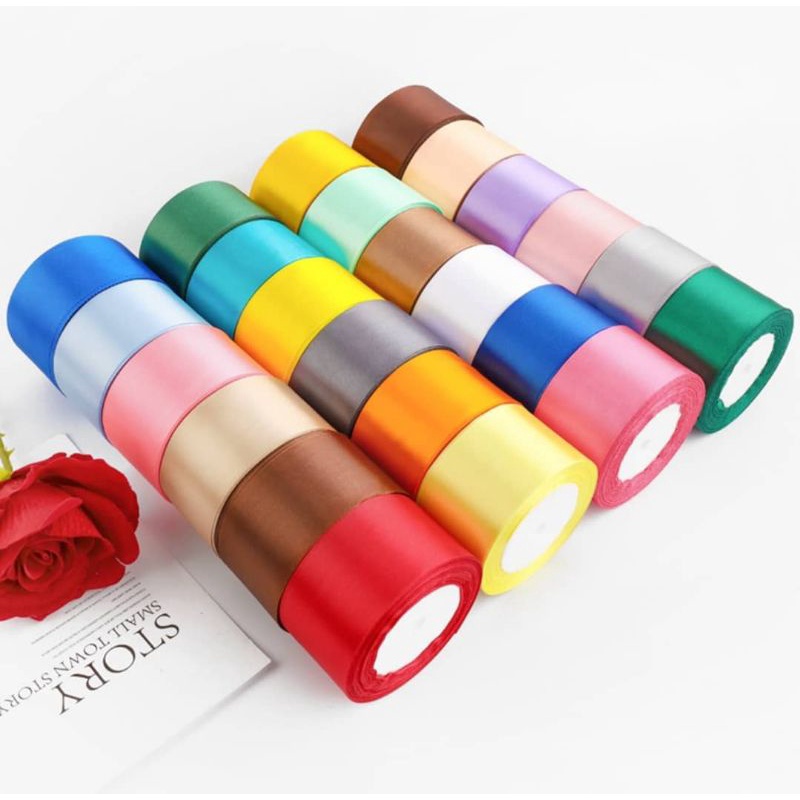 (2 Meter) 5cm Color Satin Ribbon Wrapping Decoration | Shopee Malaysia