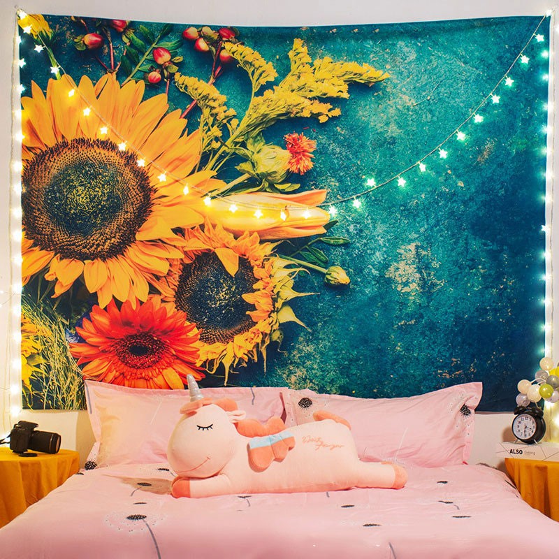 Sunflower Pattern Wall Carpet Decorated Living Room Bedroom ...