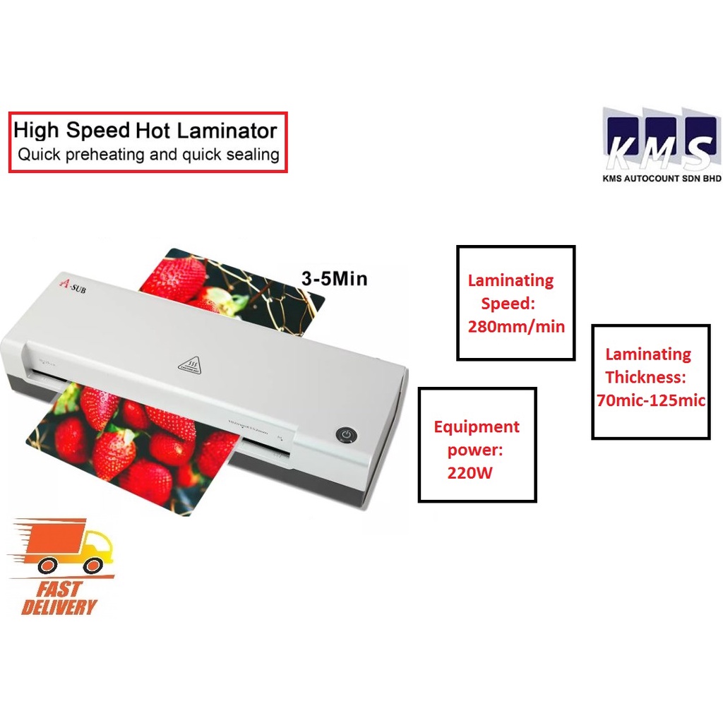 ASUB Laminating Machine A4 Laminator（FREE GIFT 20pcs Laminating Film
