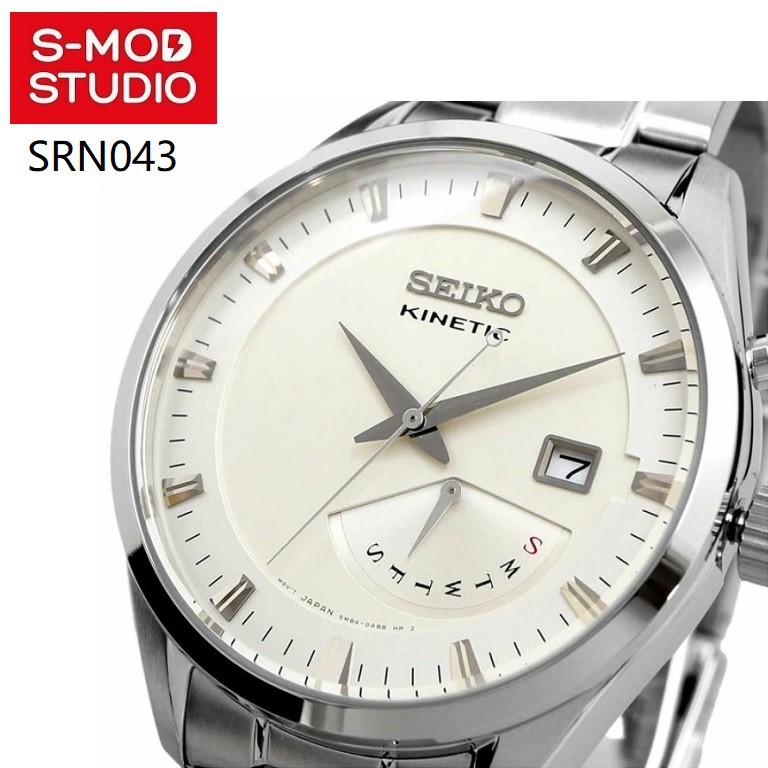 Seiko Kinetic Automatic White Dial Stainless Steel Dress Watch Shopee Malaysia