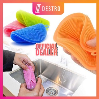 Silicone Dish Sponge Cleaning Wipe Strong Scouring Pad Non Scratch Pan Pot  Sponges Star Heart Shape Fruit Washing Scrubber Pad - AliExpress
