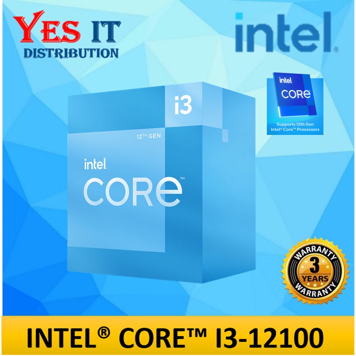 Intel Core i3 12100 Processor/CPU 4.30 GHz 12M Cache 4 Core