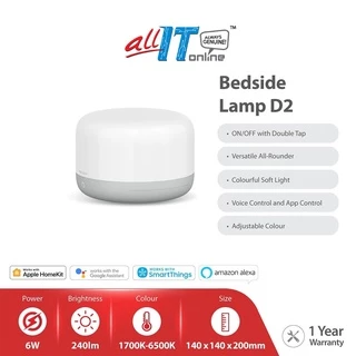 Yeelight LED RGB Bedside Lamp D2 | Double Tap Switch On/Off Table Desk Light | Smart WiFi APP Control | YLCT01YL