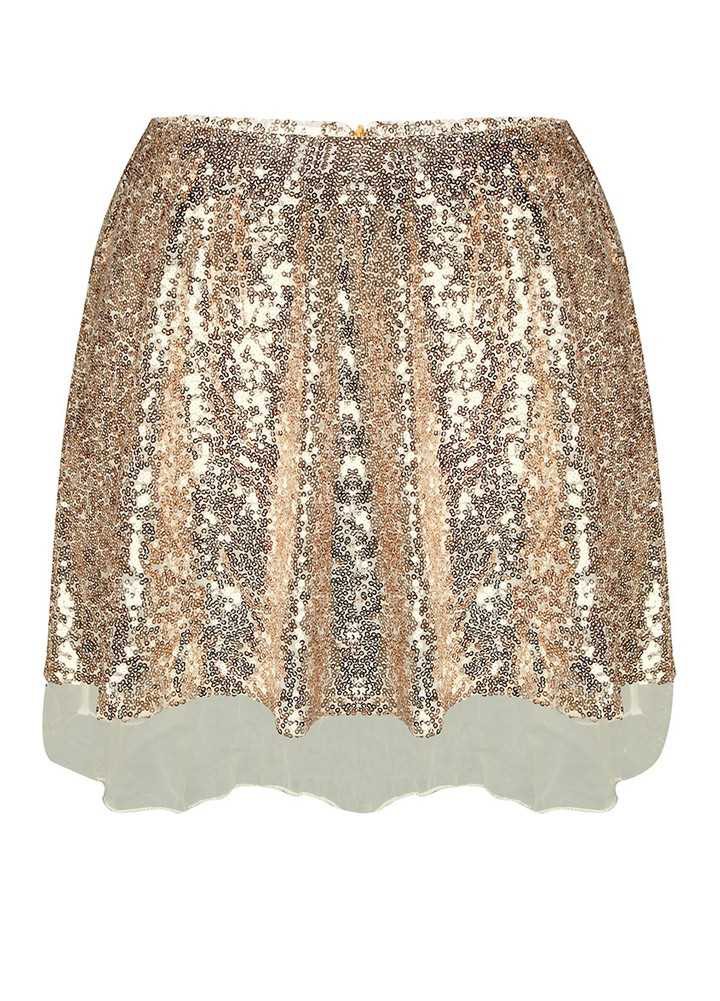 Zuko Gold Belted Mini Skirt - White