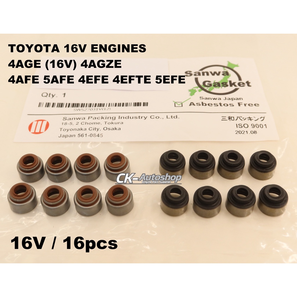 SANWA Japan Viton Valve SealToyota 4AFE 4AGE 16V 4AGZE 5AFE 4EFE 4EFTE
