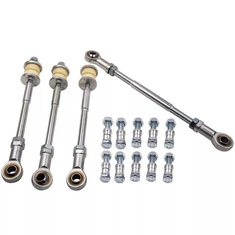 Front +Rear Extended Adjustable Sway Bar Link Kit For Nissan Patrol GU