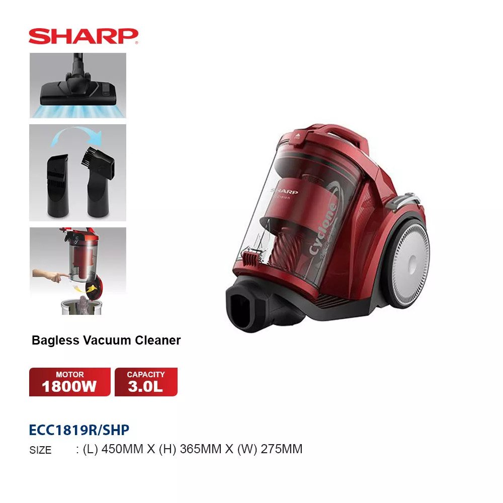 Sharp 2000W Bagless Vacuum Cleaner ECLS20R HEPA Filter Vakum / ECNS16R ...