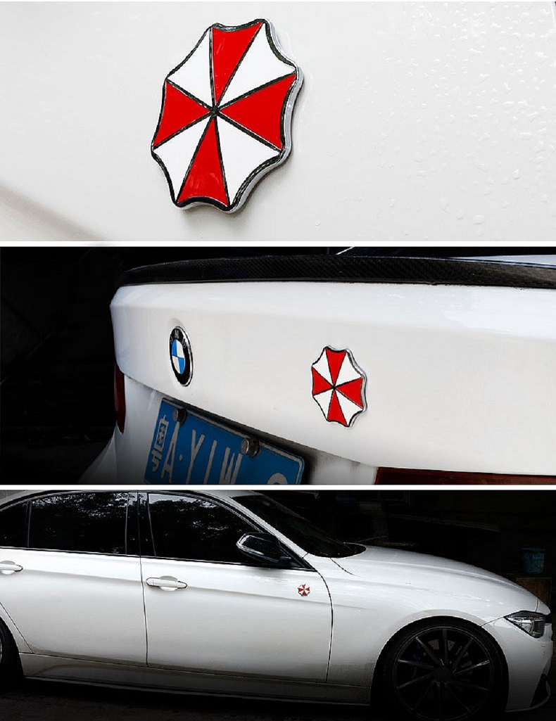 UMBRELLA CORPORATION Aluminum Metal Car Sticker Trunk Fender Emblems ...