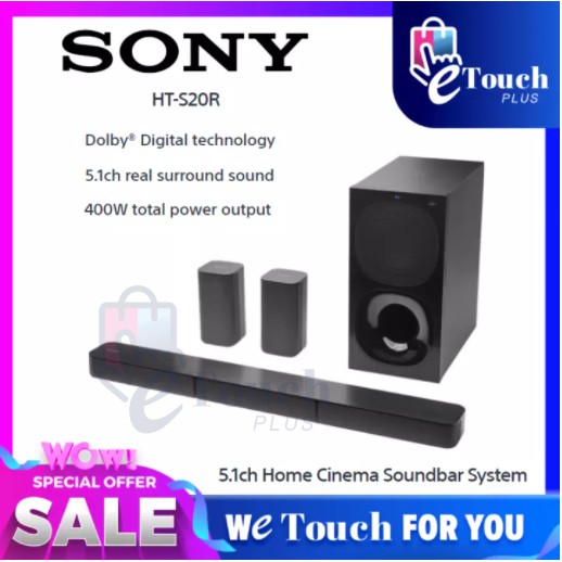 Sony (400w) Home Cinema Sound Bar System Bluetooth HT-S20R