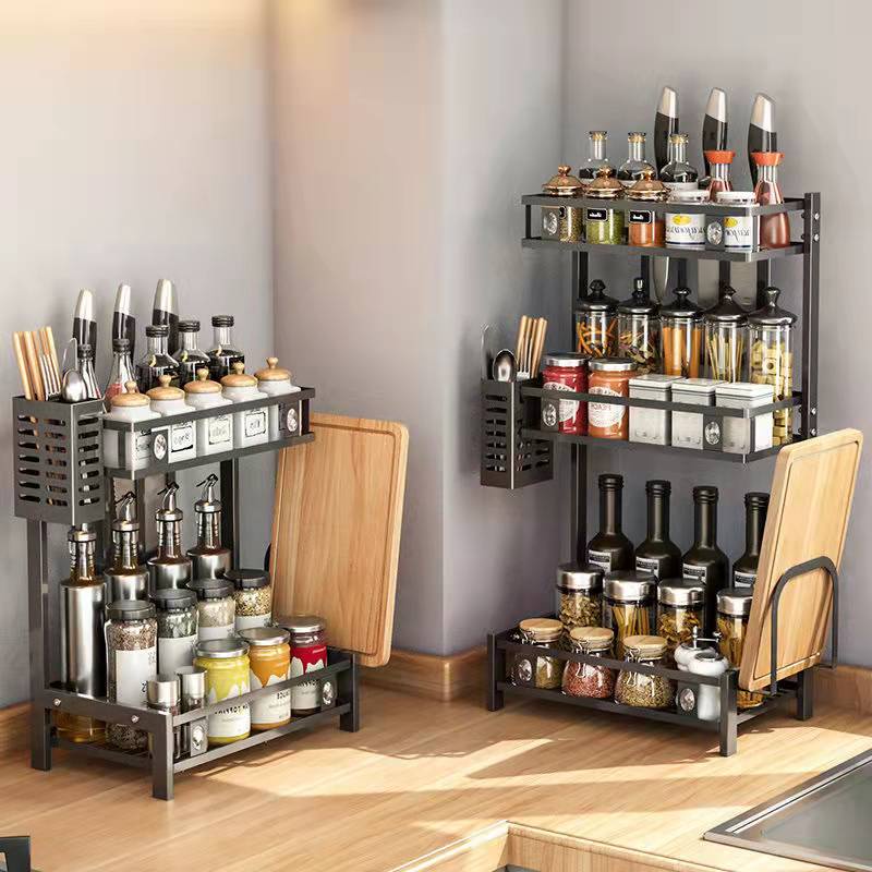 Fast delivery light luxury Rak Dapur Spice Rack Seasoning Storage Rak ...