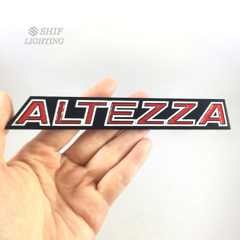 3D Metal Altezza Emblem Badge – Black & Red – 5.75 X 0.75 – Tape On For 01-05 IS300