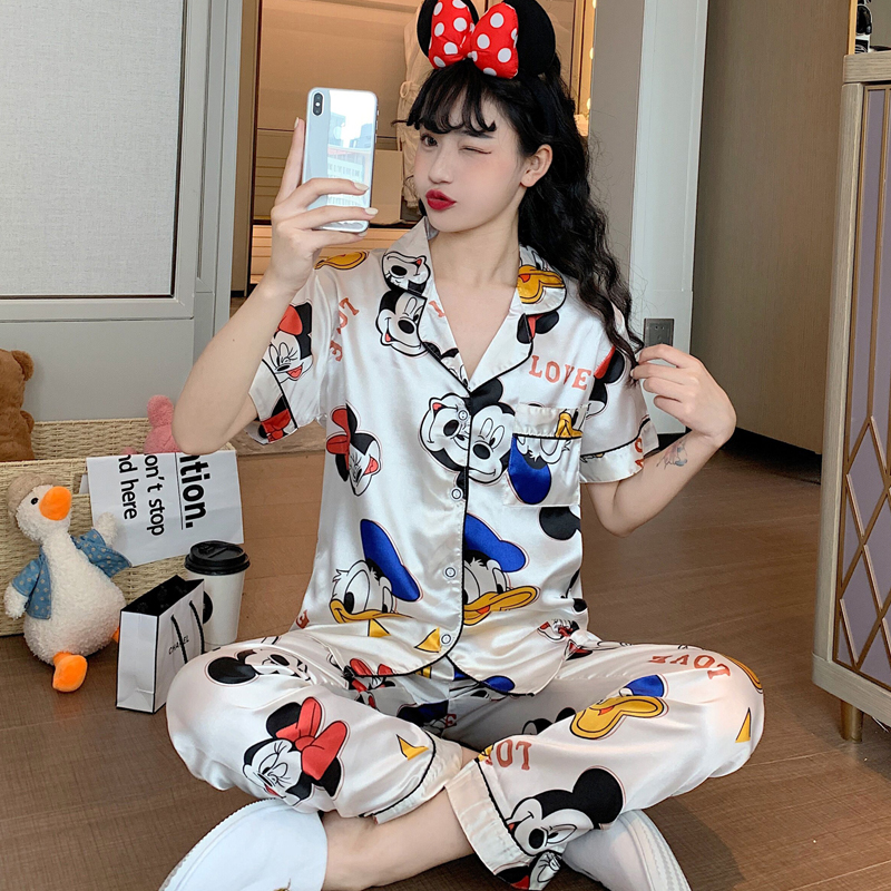 Mickey mouse satin pajamas hotsell