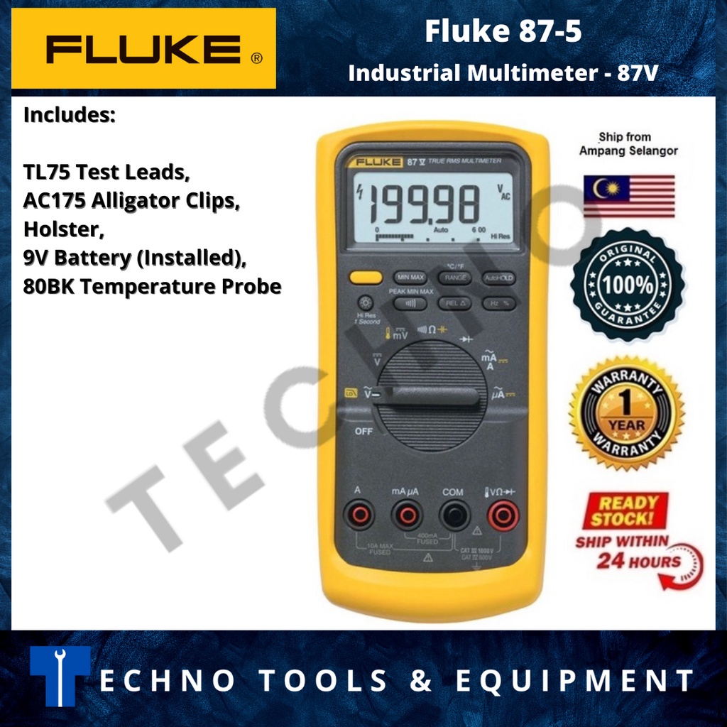 FLUKE 87V Industrial Multimeter - New & Original (FK 87-5) | Shopee ...