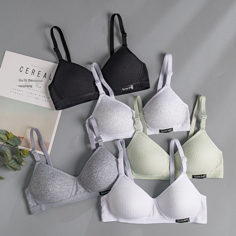 cheap bras❣✟☽17-year-old girl s underwear for female high school students,  Korean version of ab cup bra without steel r