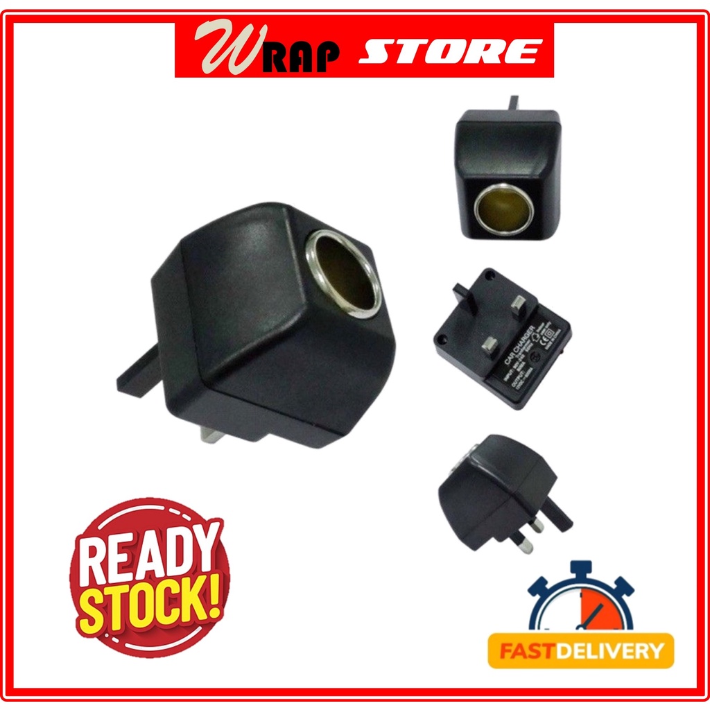 3 pin plug Car Charger Socket Switch Transformer AC to DC Input 90240V