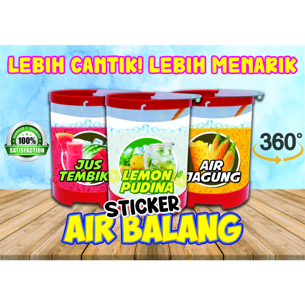 Sticker Air Balang Penuh Pelbagai Jenis Keliling Balang Shopee Malaysia 7600