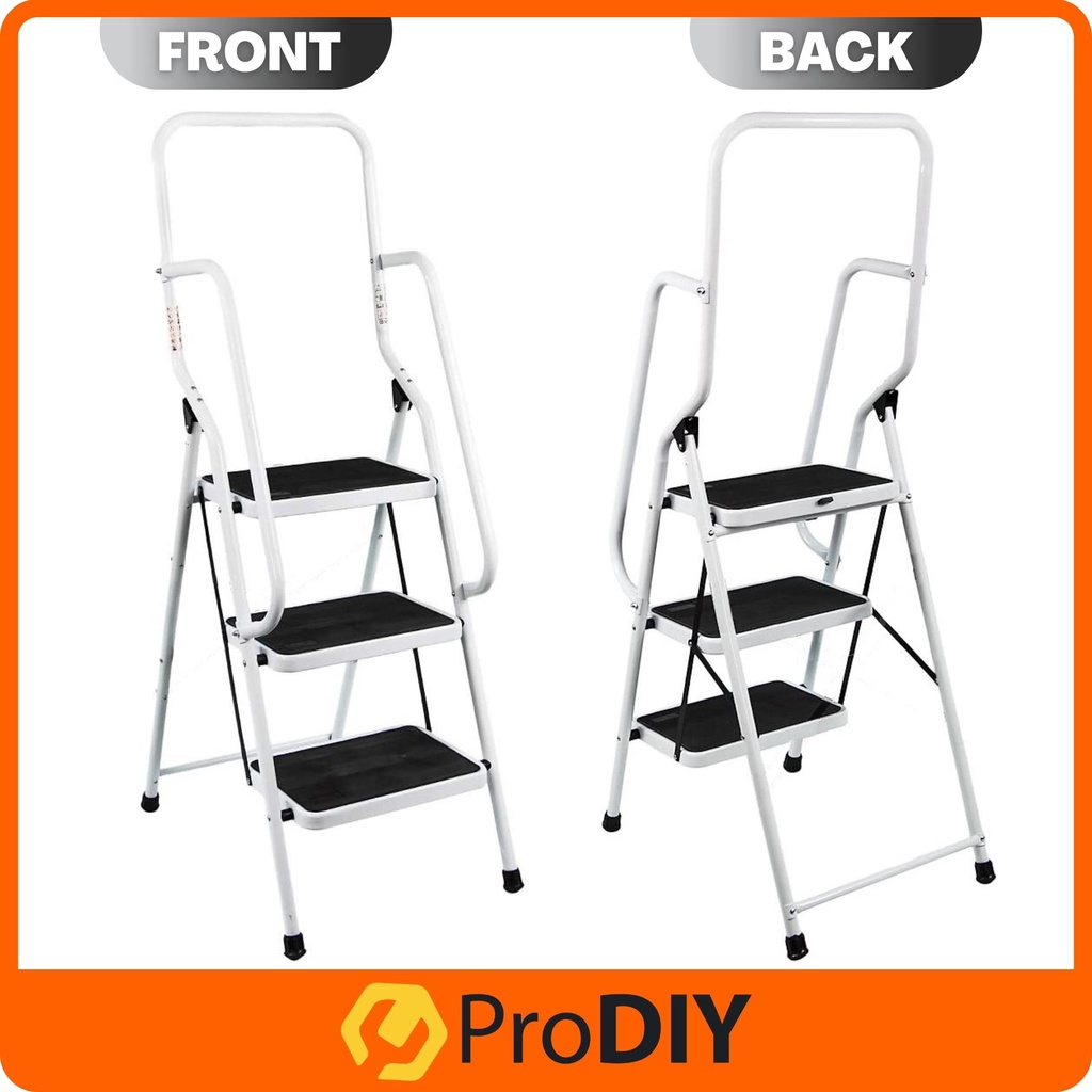 5 STEPS Side Support Steel Ladder With Handle Non Slip Step Folding ...