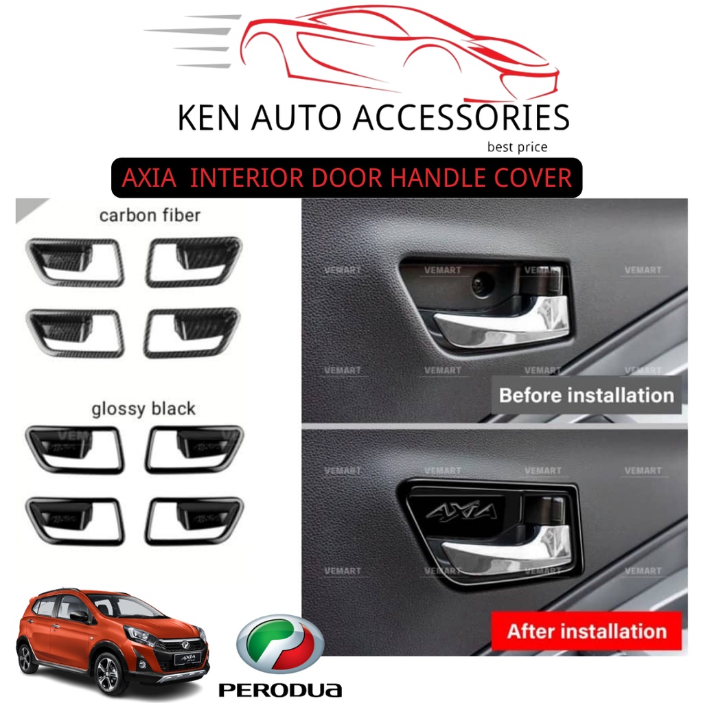 AXIA 20142022, G STYLE & FACELIFT INTERIOR DOOR HANDLE COVER / DOOR FRAME COVER CARBON FIBER