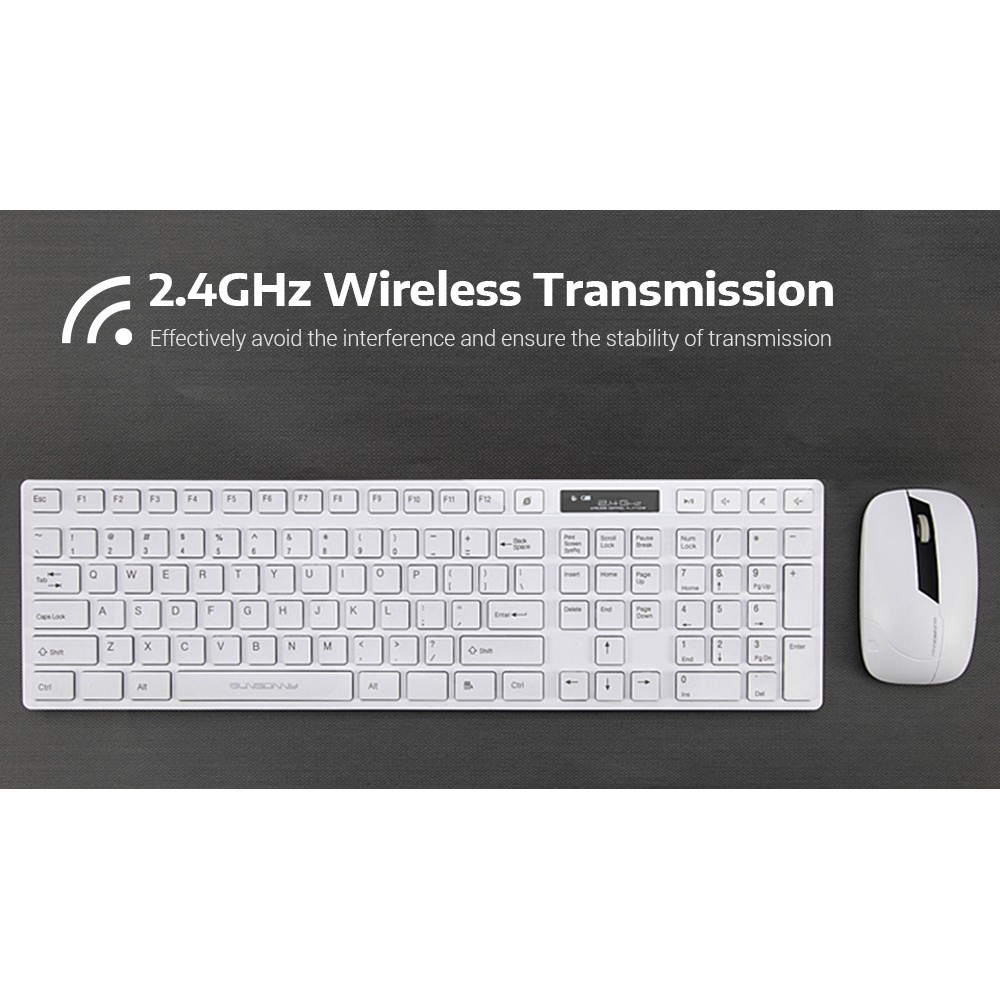 Wireless Desktop Keyboard Computer PC Mouse Combo 104 Keys Set | Shopee ...