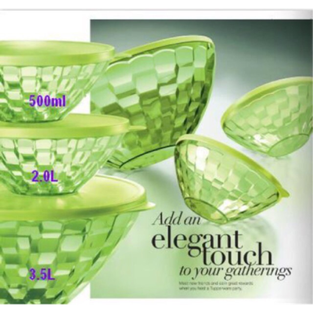 Tupperware Elegant Prism Bowl Set (2) 500ml | Shopee Malaysia