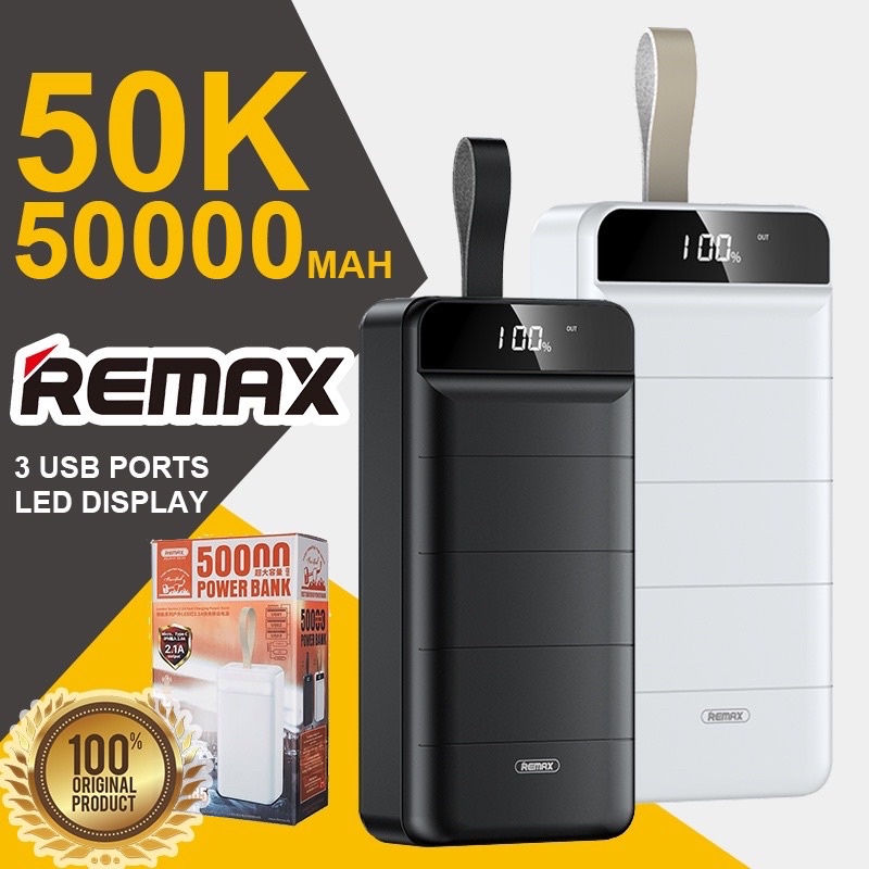 REMAX RPP-185 LARGE CAPACITY HIGH SPEED POWERBANK 50000MAH | Shopee ...