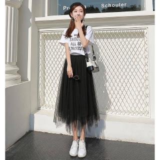 Tulle Skirts Elastic High Waist Long Mesh Skirt Women's Tutu Maxi Pleated  Skirt | Shopee Malaysia