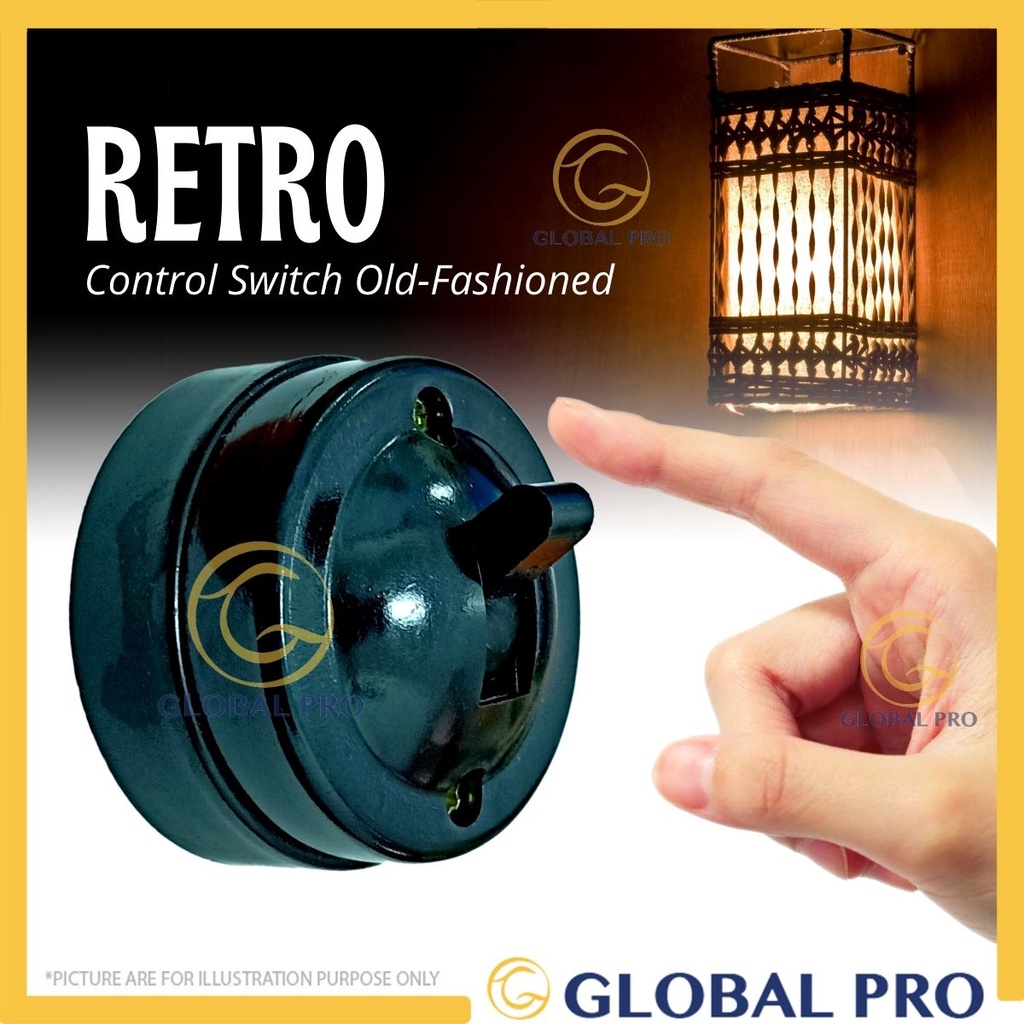 RETRO TOGGLE SWITCH Vintage Switch ON OFF Button Round Wall Mounted ...