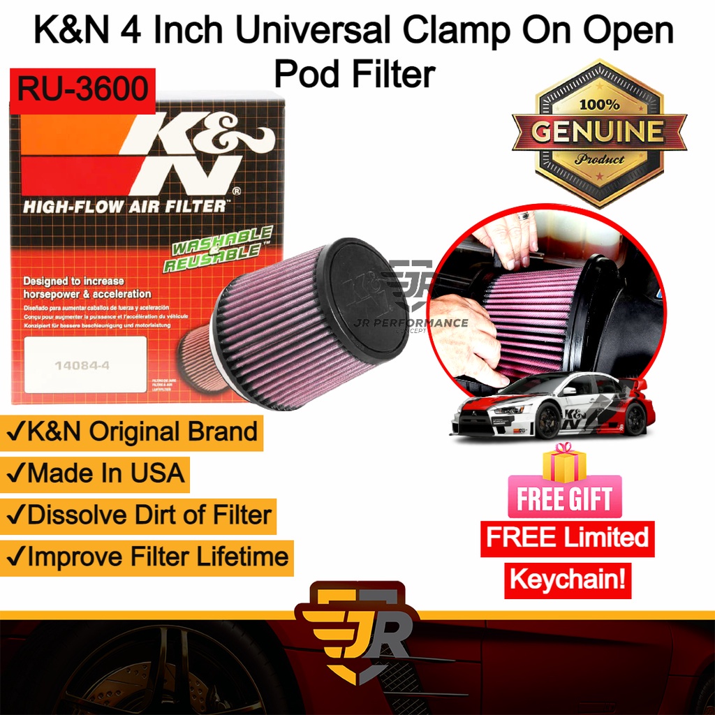 RU-3600 K&N Universal Clamp-On Air Filter