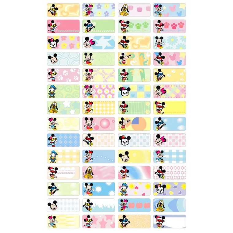 Waterproof Cartoon Customisation Name Sticker-Cute Unicorn/Mickey ...