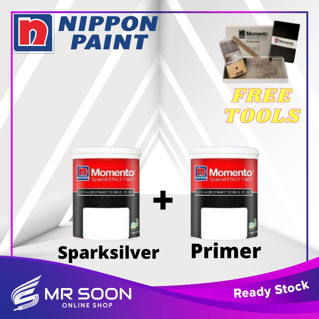 NIPPON PAINT Momento Paint 1L Set (Top Coat Textured Sparkle Silver 1L