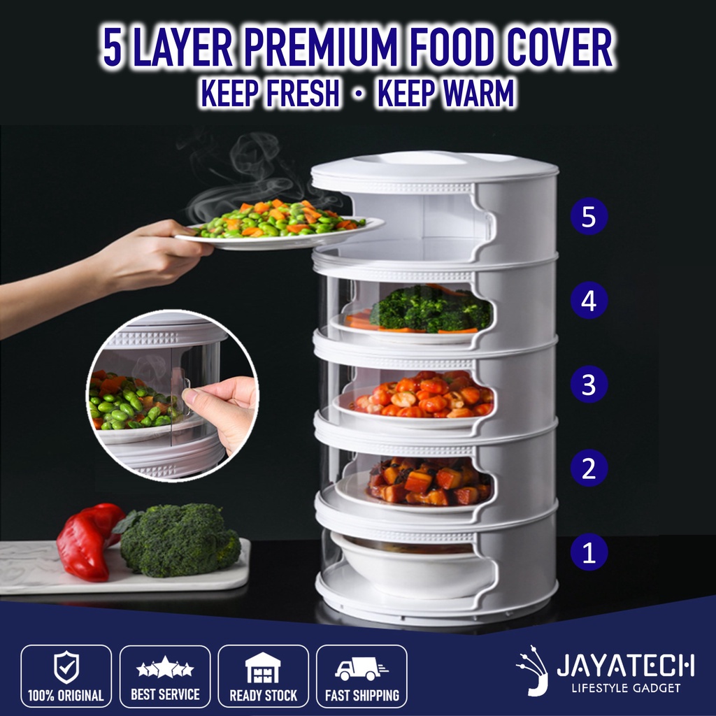 1layer square Premium Stackable Food Cover Tudung Saji Thermal Food Cover  Dining Table Leftovers Storage Household Winter Cover Dish Artifact Food  Thick Thermal Insulation