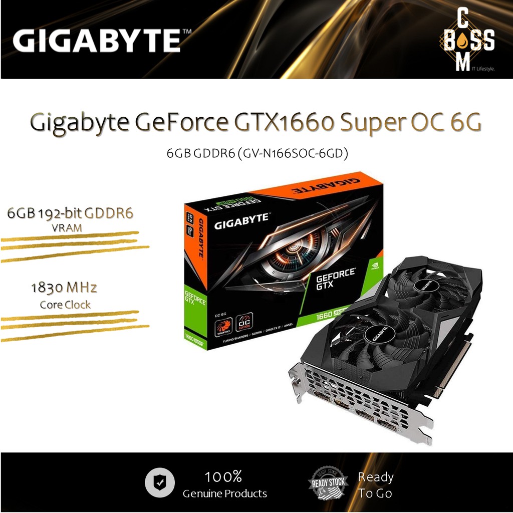 Ready Stock 100 Original Gigabyte GeForce GTX1660 Super OC 6G