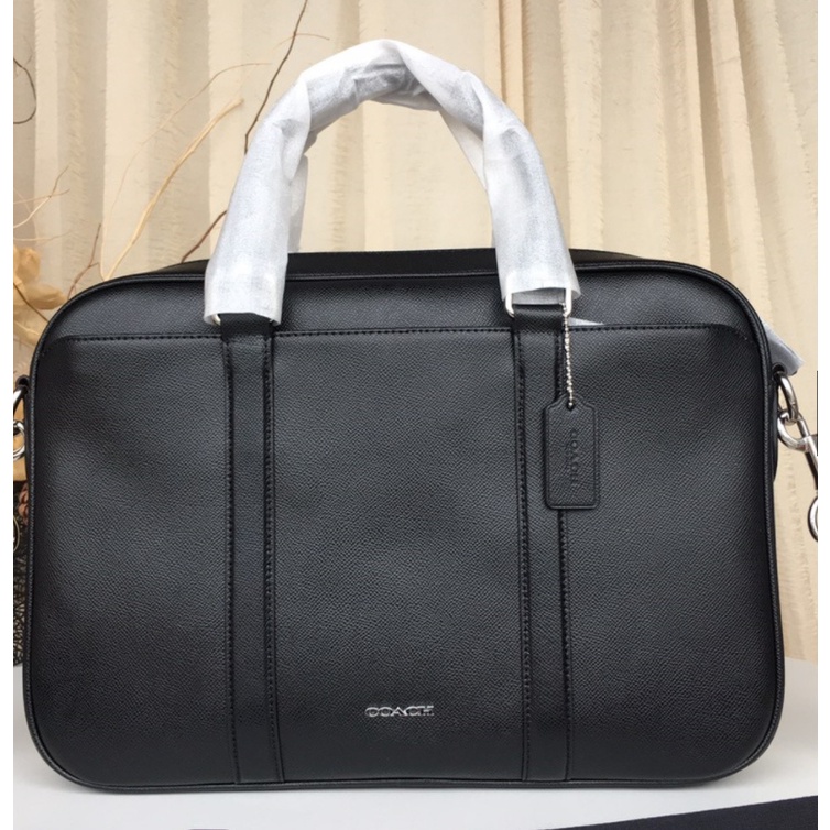 72230 59057 54803 Coach Perry Slim Brief Men Crossbody Sling Briefcase Messenger Laptop Bag
