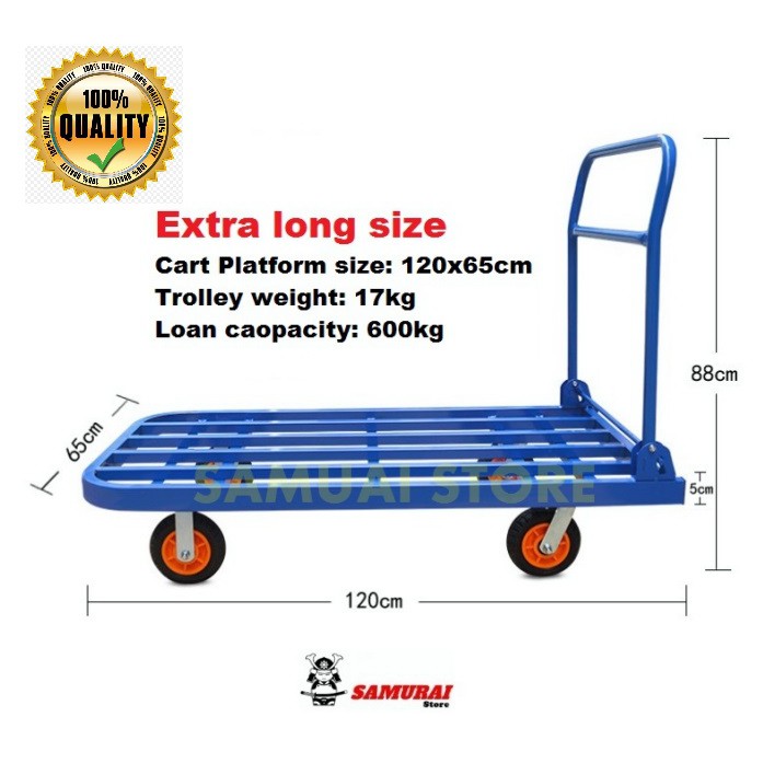 200kg / 400kg / 600kg Industrial Square Tube Trolley Heavy Duty Foldable Trolley Shopee Malaysia