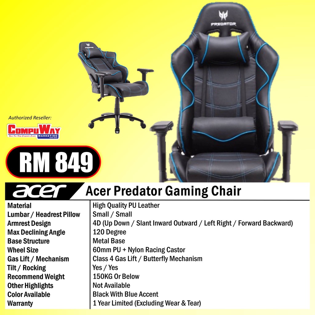 Free predator outlet gaming chair