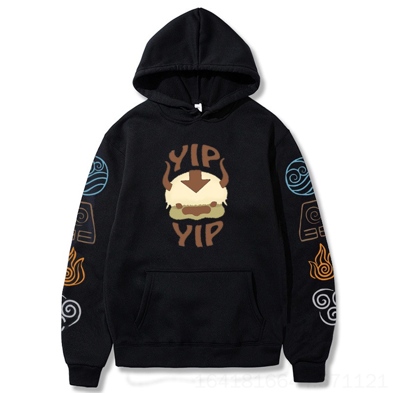 Avatar The Last Airbender Anime Hoodie Funny Cartoon Kawaii Yip Letter ...
