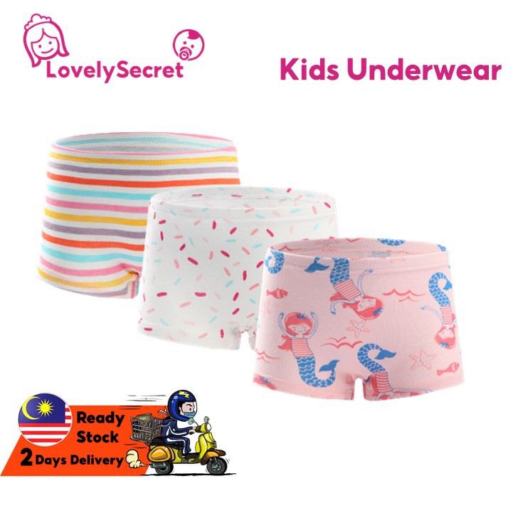 lovelysecret Children Little Girls Briefs Mermaid Baby Kids Underwear