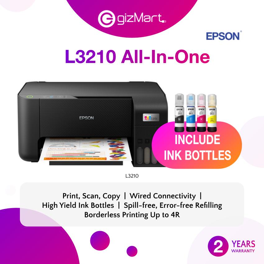 Epson Ecotank L3210 All in One Ink Tank Printer ( Print / Scan / Copy ...