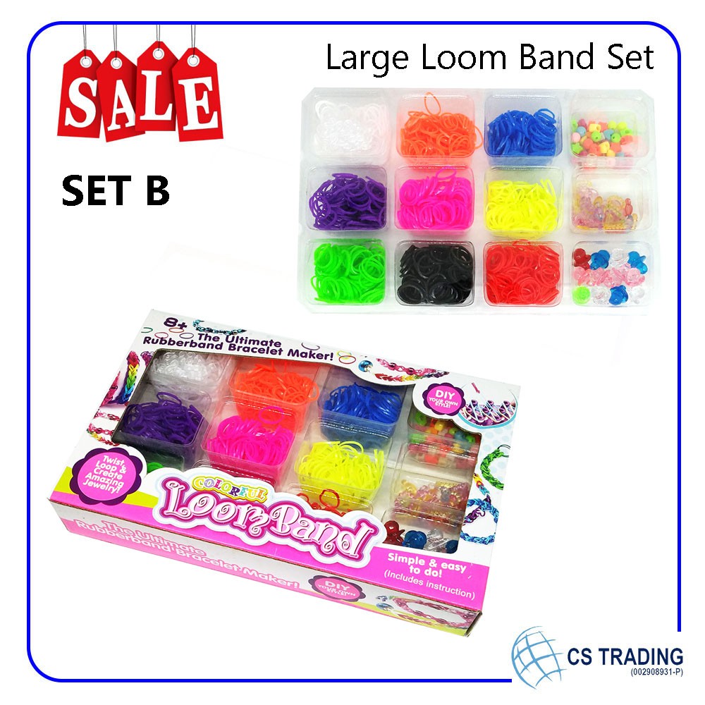 [BUY 1 FREE 1] Large Loom Band Set and Loom Band Board with Storage