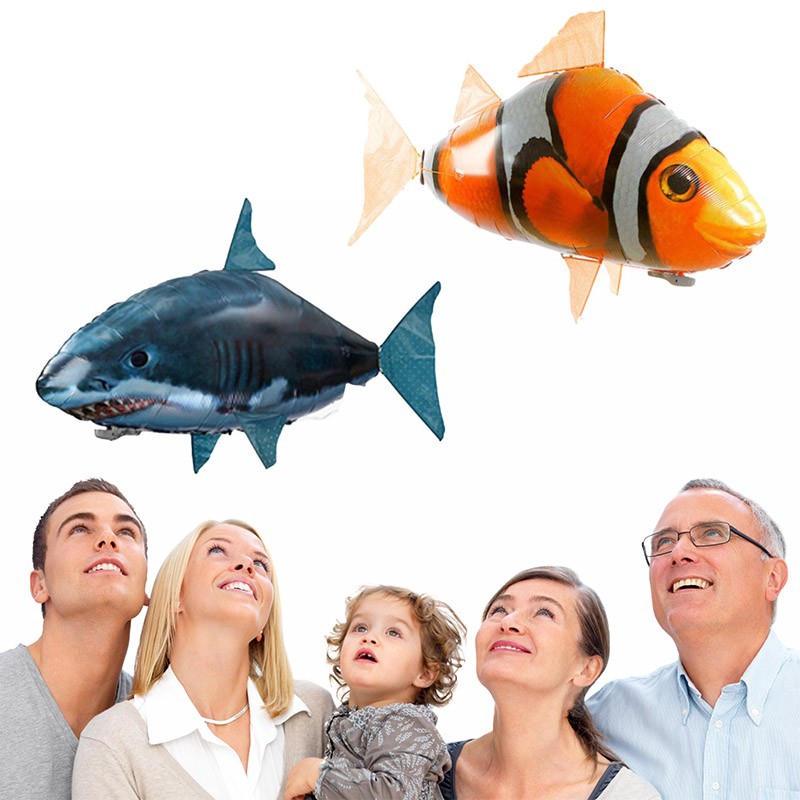Flying Remote Control Inflatable Fish Shark Blimp Balloon Children's