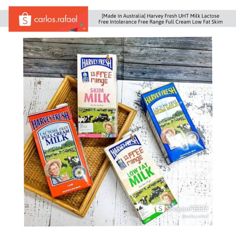 [1L X 2packs] Harvey Fresh UHT Milk Lactose Intolerance Gluten Free