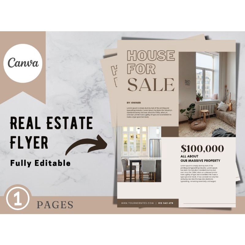Canva Real Estate Flyer Template | flyer Printable | Real Estate ...
