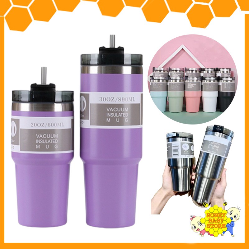 304 Cups Stainless Steel Large Capacity Thermos Cup With Straw Creative ...