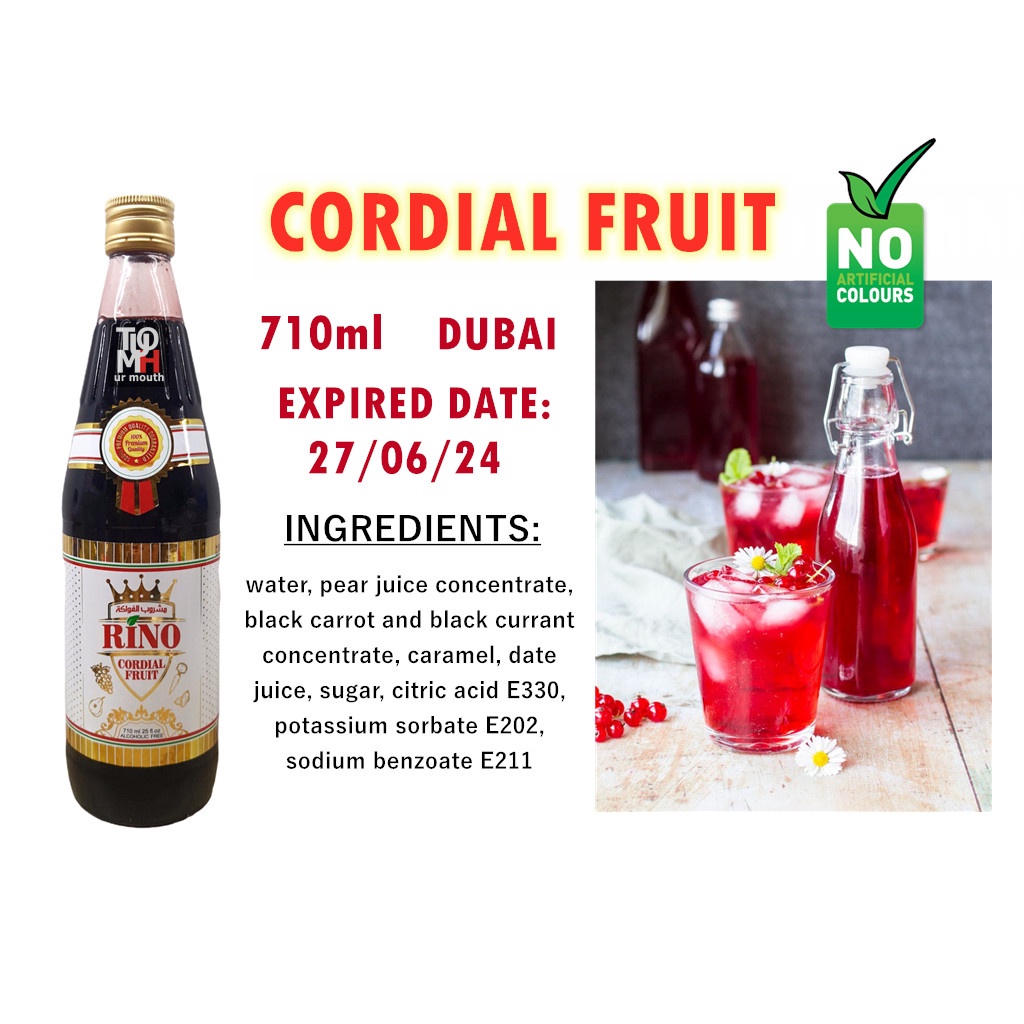 710ml Rino Fruit Cordial/ Syrup Minuman Arab (similir vimto) Shopee