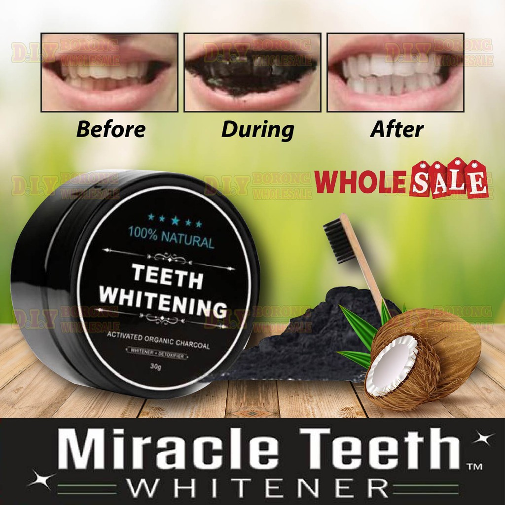 Teeth Whitener Whitening Organic Activated Coconut Charcoal Powder ...