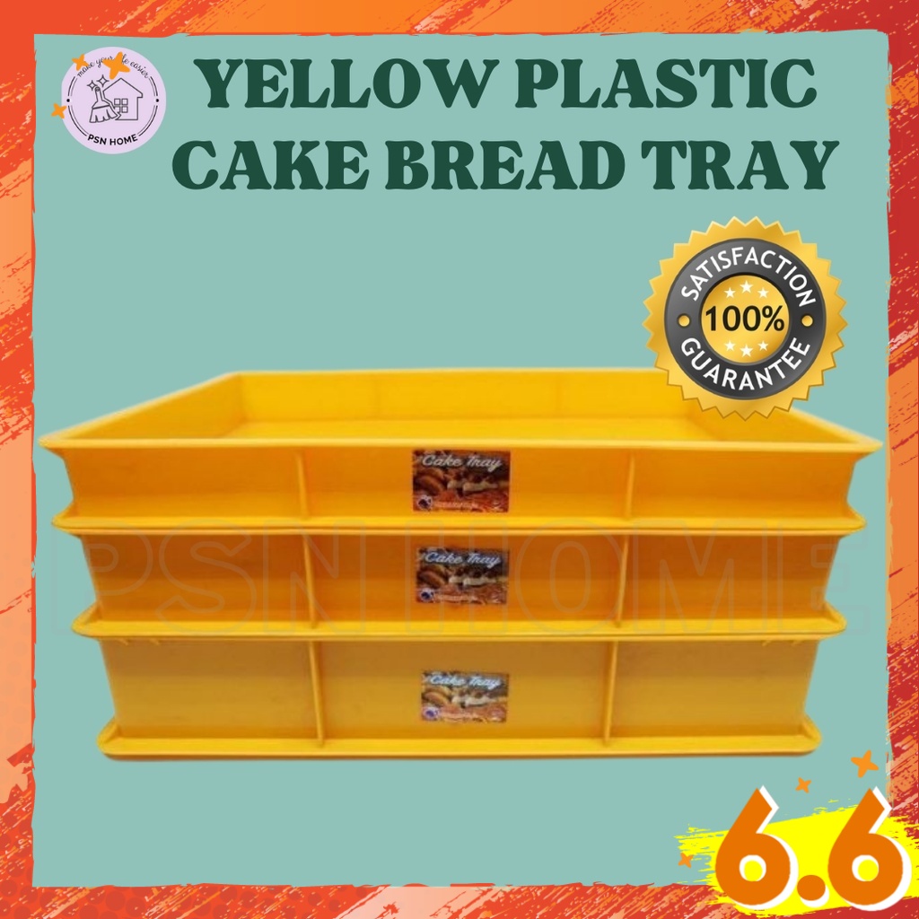 Plastic Container Tray Bakery Food Dulang Plastik Yellow, Plastic Cake