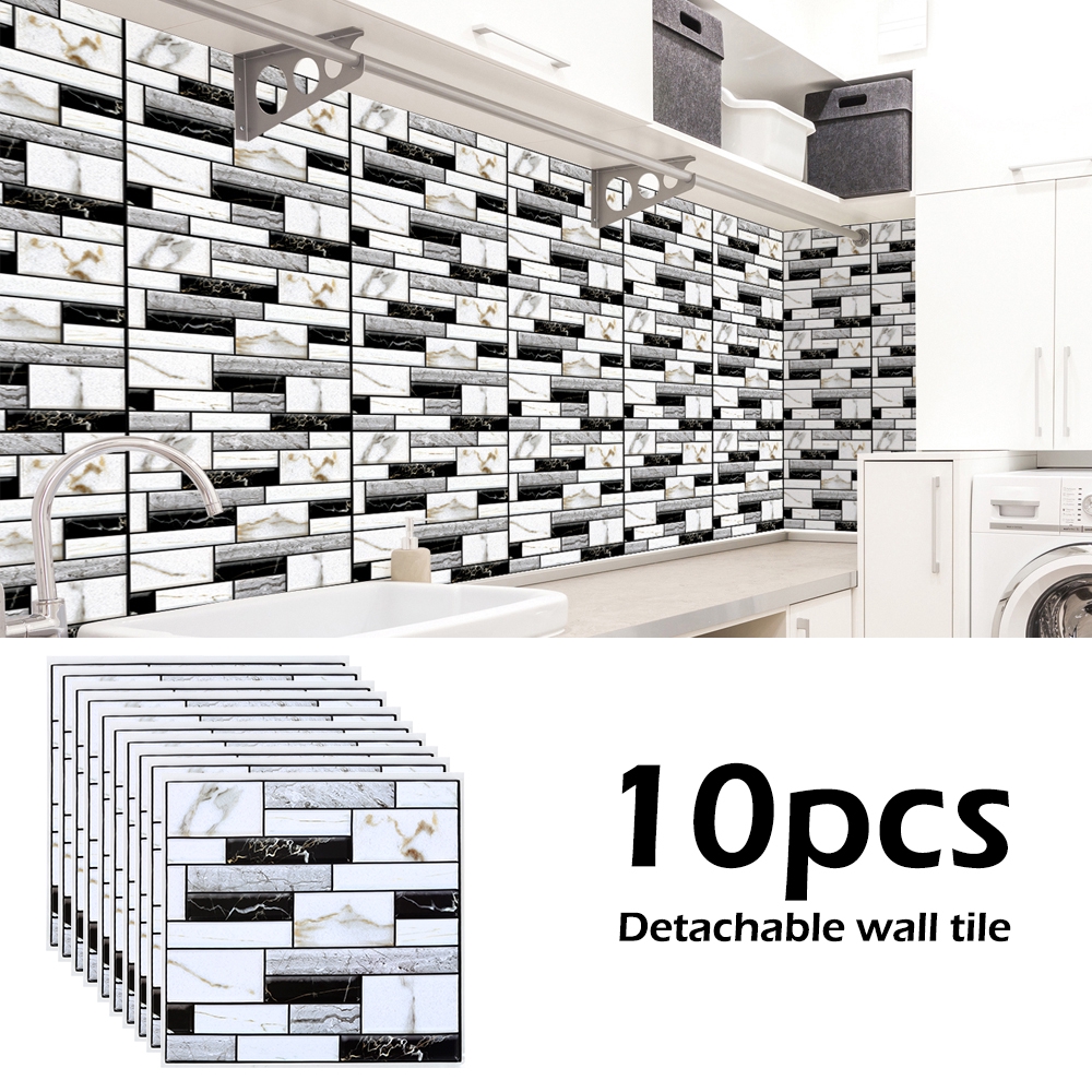 [Ready Stock] 10pcs Wall Stickers 30x30cm 3D Tiles Brick Pattern High ...