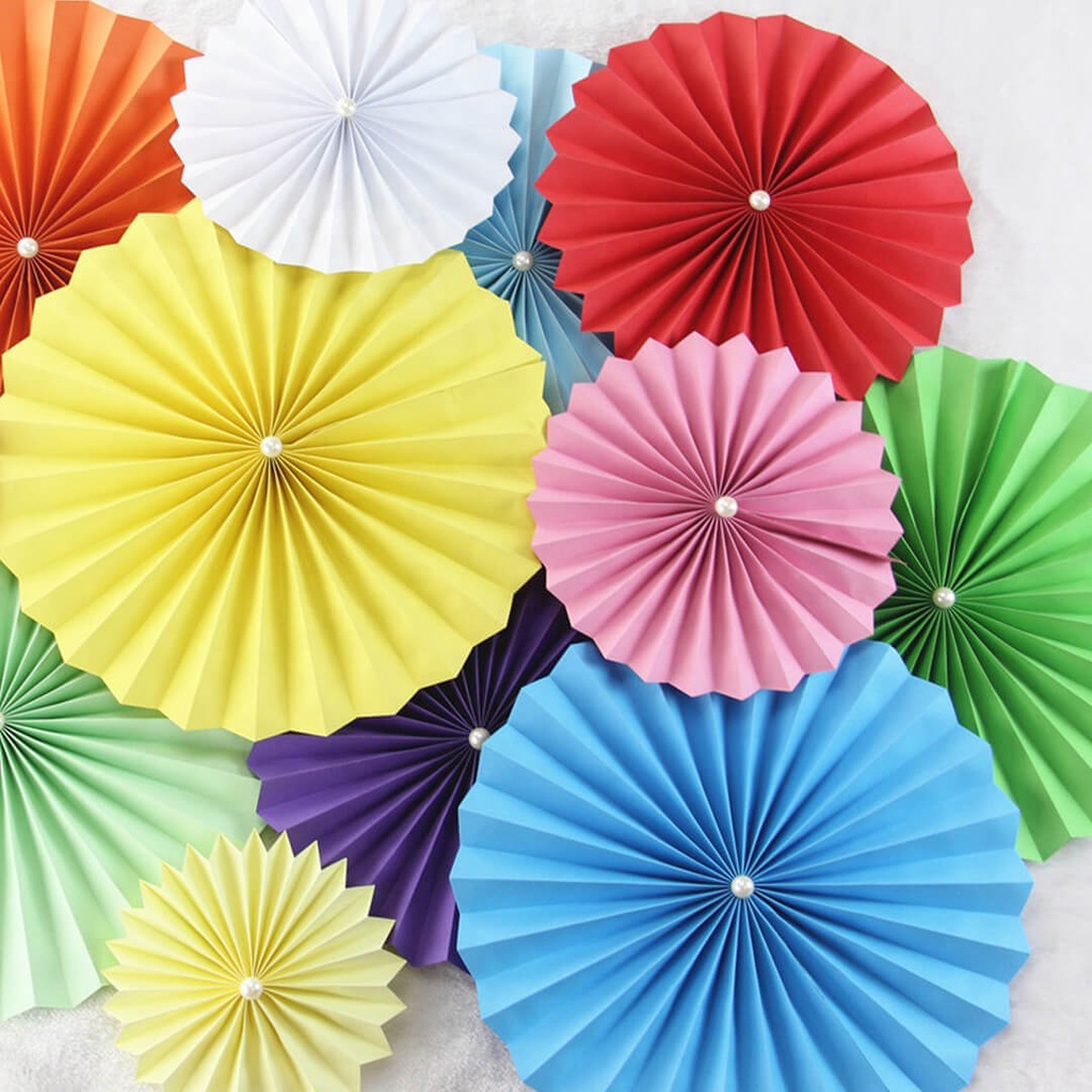 Popkozzi 15cm - 40cm Hanging Round Paper Fan For Birthday Flower Arrangement Party Festival ...